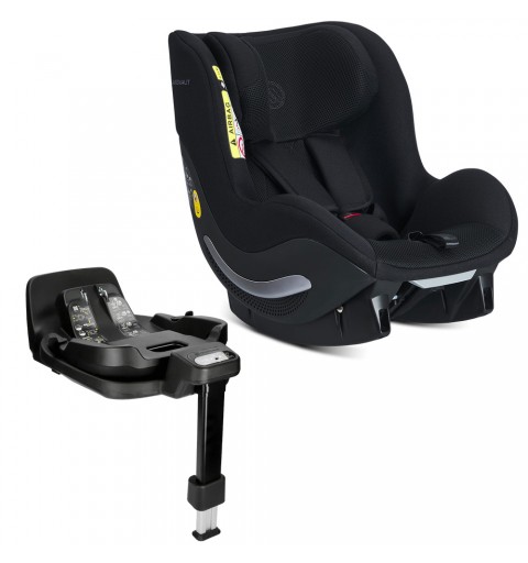 Avionaut AeroFix AirFlow - fotelik samochodowy, siedzisko 0-18 kg, zestaw z bazą obrotową IQ Orbit | Black